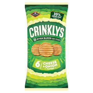 Jacobs Crinklys Cheese & Onion Snacks Multipack 6x23g