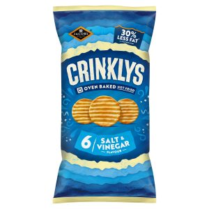 Jacobs Crinklys Salt & Vinegar Snacks Multipack 6 x 23g