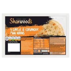 Sharwoods 4 Garlic & Coriander Mini Naans