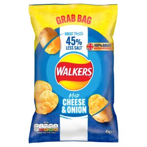 Walkers 45% Less Salt Mild Cheese & Onion Crisps 45g