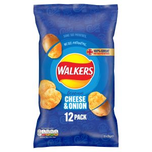 Walkers Cheese & Onion Crisps 12x25g