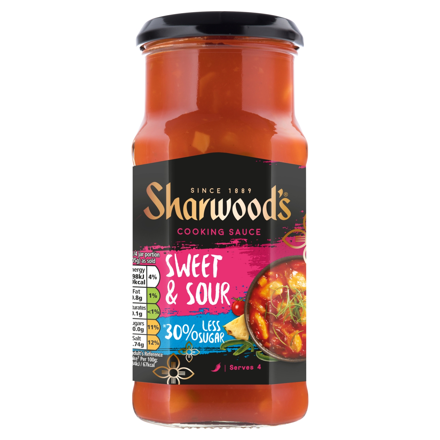Sharwoods Cooking Sauce Sweet & Sour 30% Less Sugar 425g