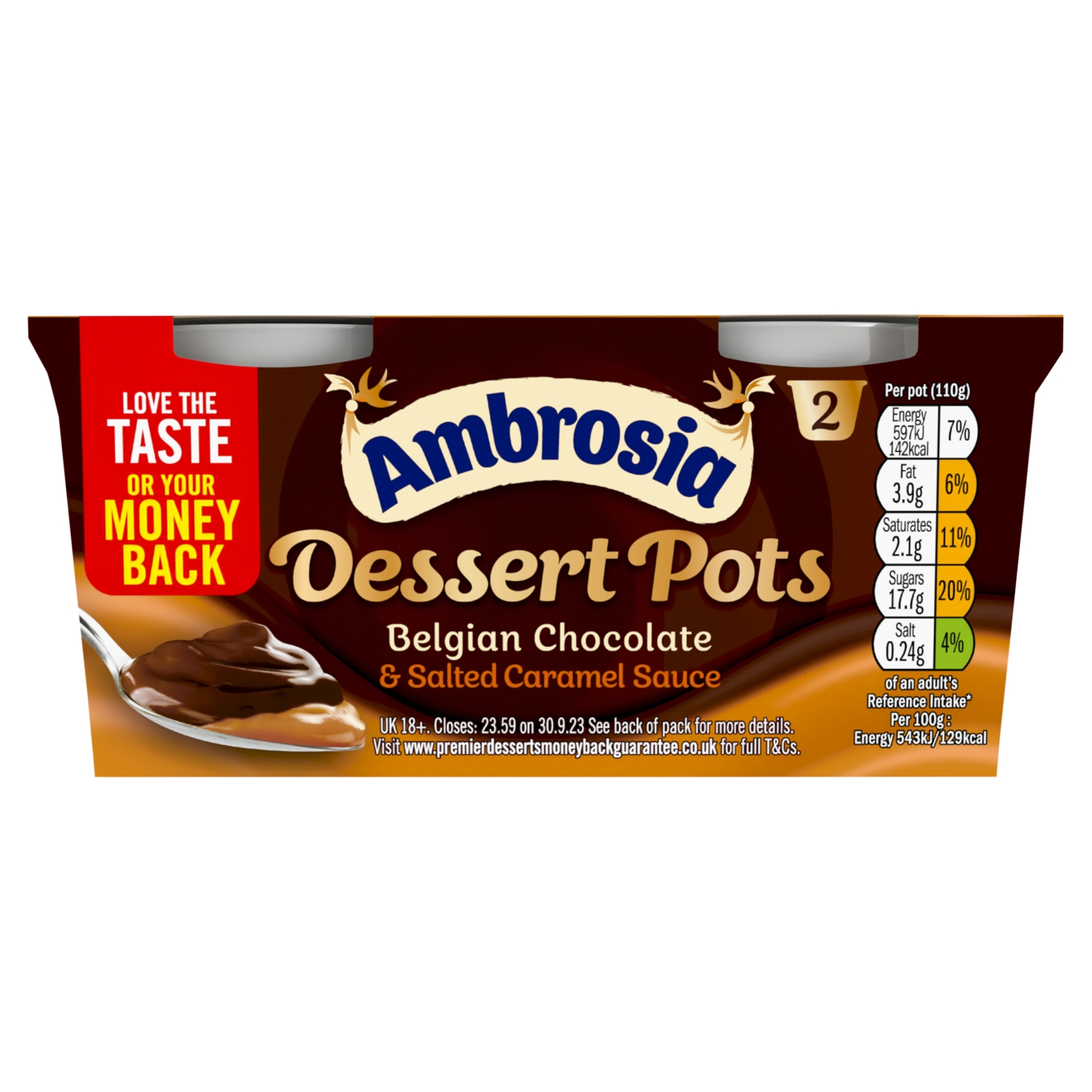 Ambrosia Dessert Pot Chocolate & Salted Caramel 220g