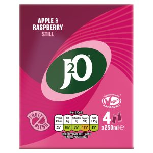 J2O Apple & Raspberry Cans 4 x 250ml