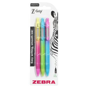 Zebra Z-Grip Ballpoint 1.0 Soft Touch Pack Of 3