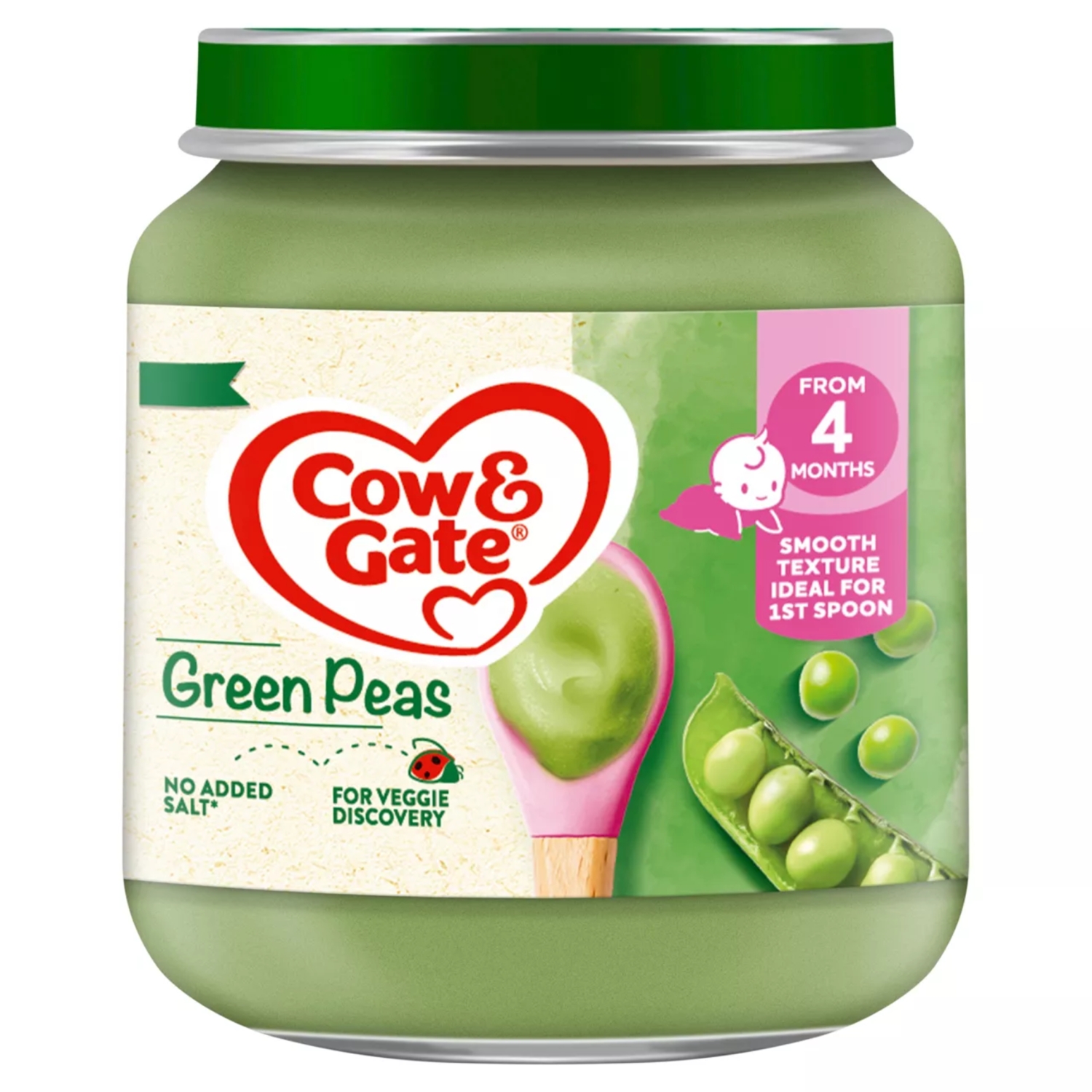 Cow & Gate Peas Baby Food Snack 4+ Months 125g