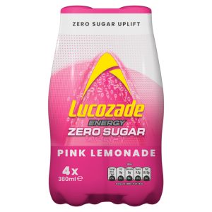 Lucozade Energy Zero Pink Lemonade 4x380ml