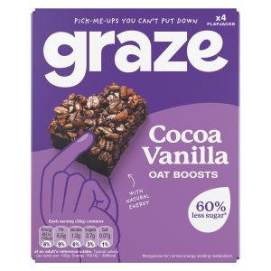 Graze Protein Bites Cocoa Vanilla Oat Squares 4 x 30g
