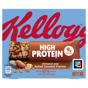 Kelloggs High Protein Salted Caramel And Almond Pack Of 4 140g