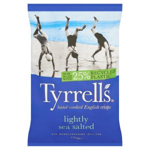 Tyrrells Hand-Cooked English Crisps Lightly Sea Salted 150g