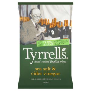 Tyrrells Hand-Cooked English Crisps Sea Salt & Cider Vinegar 150g