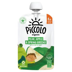 Piccolo Spring Greens Pear & Apple For 6 Months 100g