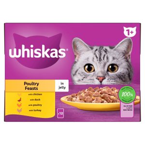 Whiskas 1+ Adult Poultry Feasts In Jelly Pouches 12 x 85g