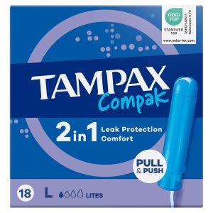 Tampax Compak Applicator Tampons Lite Pack Of 18