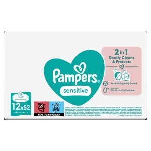 Pampers Sensitive Fragrance-Free 12 x 52 Baby Wipes