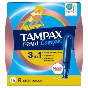 Tampax Pearl Compak Tampons Regular Pack Of 16
