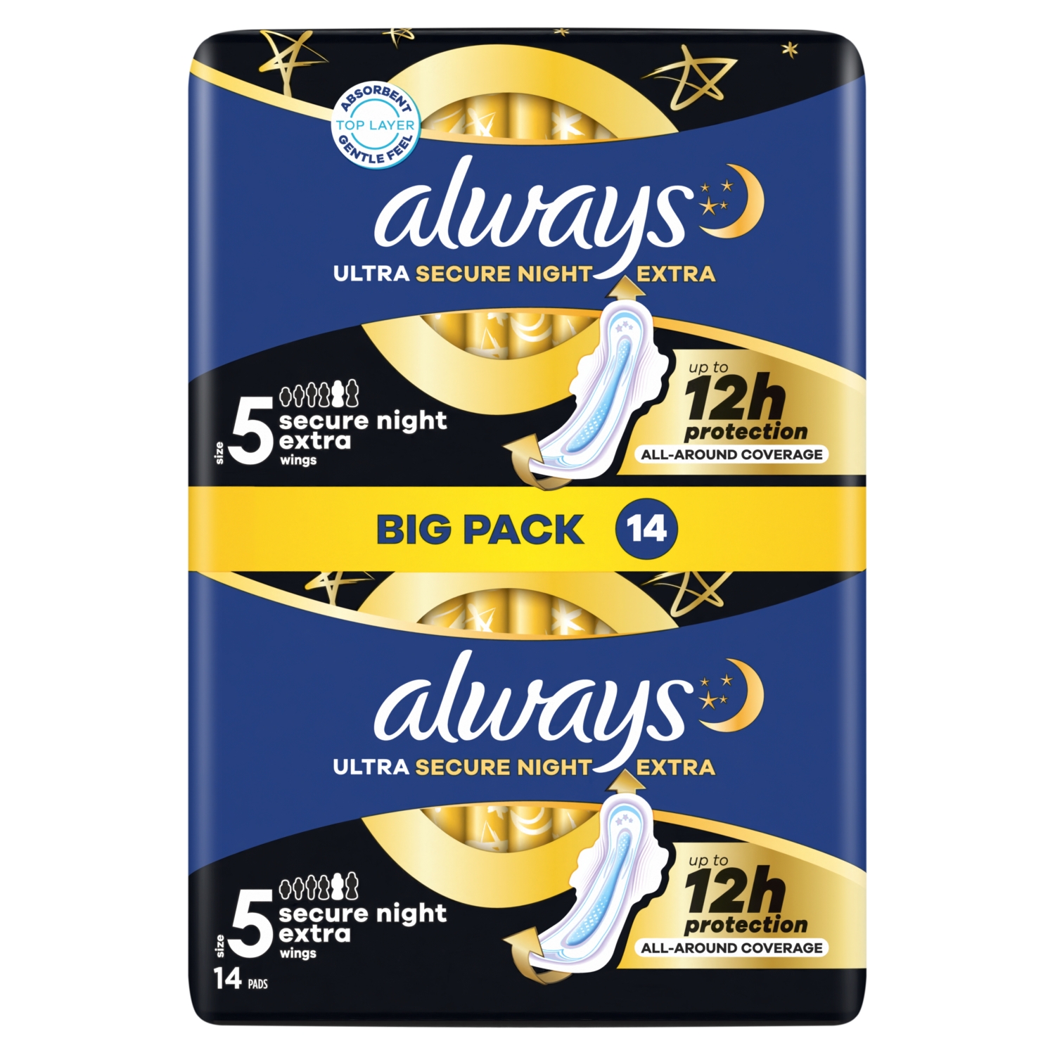 Always Ultra Sanitary Towels Secure Night Ex With Wings Size 5 Pack Of 14