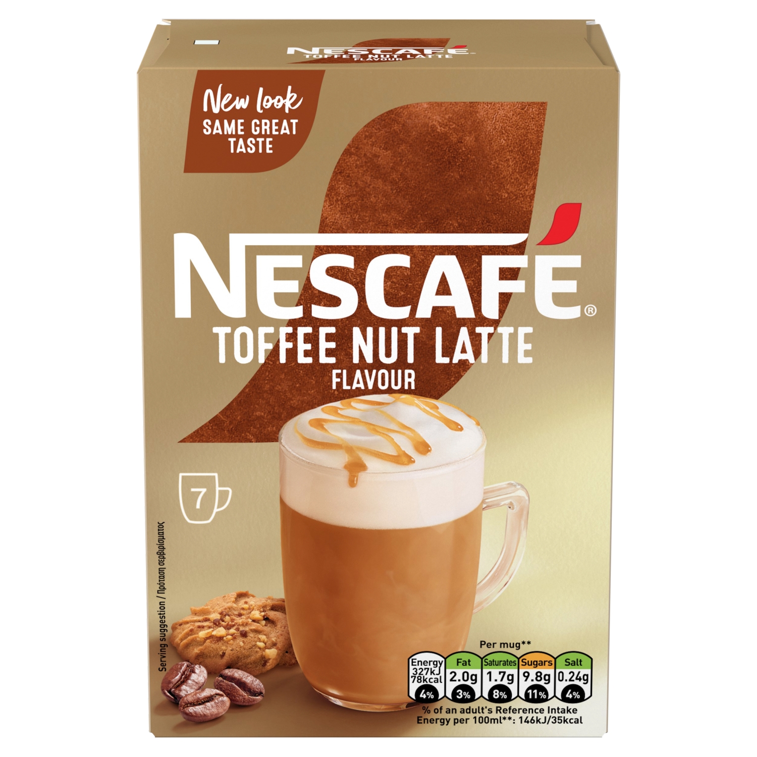 Nescafe Latte Toffee Nut Instant Coffee 7 Sachets 130.2g