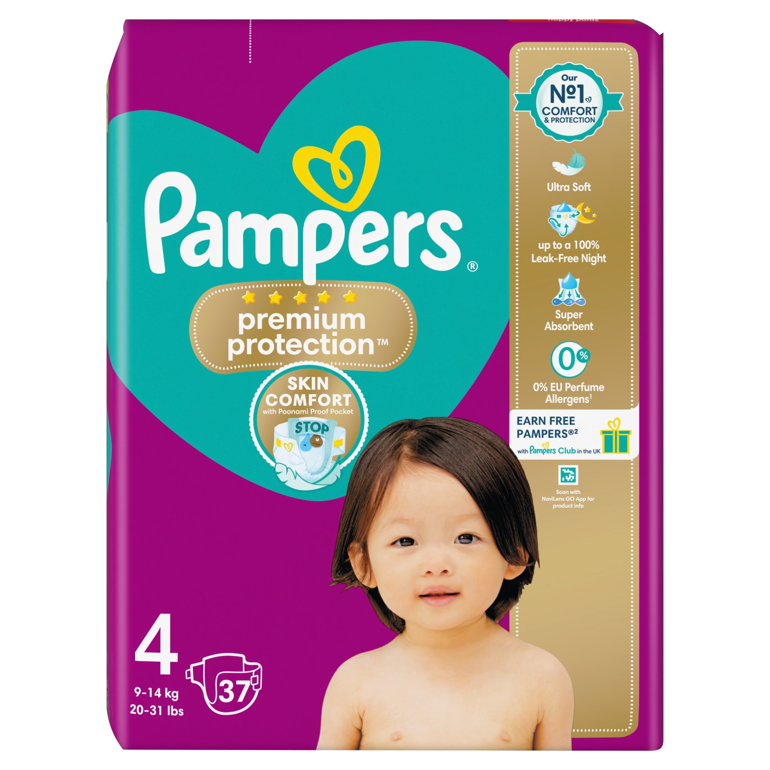 Pampers Nappies Full Cut Taped Size 4 Maxi Pack Of 37