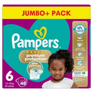 Pampers Premium Protection Nappies Taped Size 6 Giant Jumbo Pack Of 48