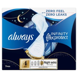 Always Infinity Pads Secure Night Size 4 Pack Of 9