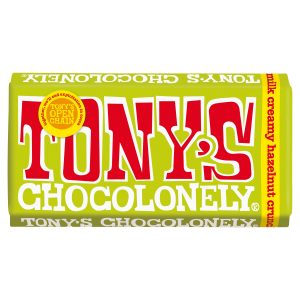 Tonys Chocolonely Fairtrade Milk Creamy Hazelnut Crunch 180g