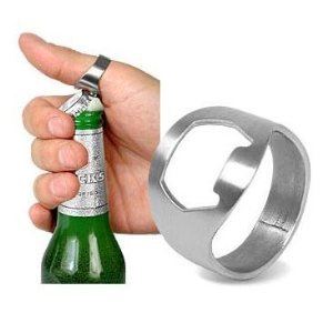 HANDY SILVER CHROME STAINLESS STEEL BAR FINGER BOTTLE OPENER