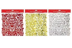 FOIL TABLE RUNNER 2 METER RED COLOUR ONLY