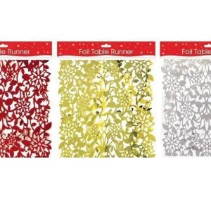 FOIL TABLE RUNNER 2 METER RED COLOUR ONLY