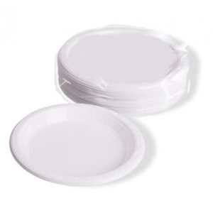 10.25 INCH DELUXE HEAVY DUTY PLASTIC DINNER PLATES - 50PC
