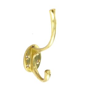 SECURIT S2565 BRASS HAT & COAT HOOK 125MM