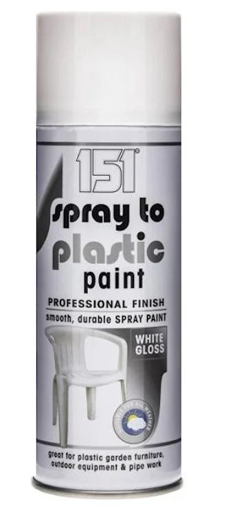 151 SPRAY TO PLASTIC PAINT WHITE GLOSS 400ML