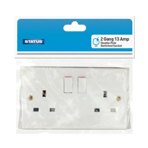 STATUS 2G TWIN / 2 GANG SWITCH 13A SOCKET