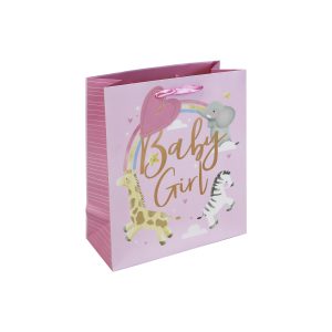 EUROWRAP BABY GIRL MEDIUM GIFT BAG APX 22 X 10 X 25 CM
