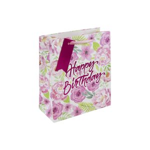EUROWRAP JB BIRTHDAY FLORAL MEDIUM BAG APX 22 X 10 X 25 CM