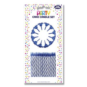 EUROWRAP CAKE CANDLE SET BLUE