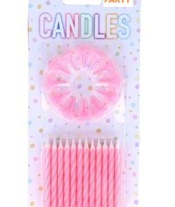 EUROWRAP CAKE CANDLE SET PINK