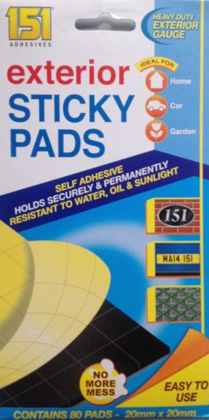 151 EXTERIOR STICKY PADS Pack Of 80