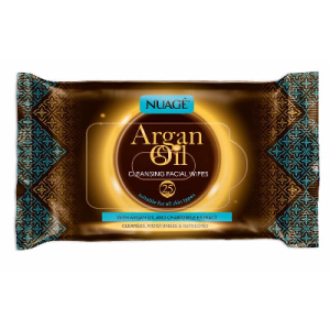 NUAGE ARGAN OIL CLEANSING FACIAL WIPES TWIN PACK Of 25