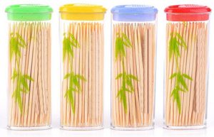 BAMBOO TOOTHPICKS IN POCKET CASE Pack Of 100