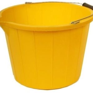 HEAVY DUTY PLASTIC BUILDERS BUCKET 13.5 LITRE / 3 GALLON - YELLOW