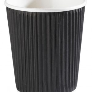 BLACK KRAFT RIPPLE WALL HOT DRINK 25 CUP ( 227ML / 8OZ)