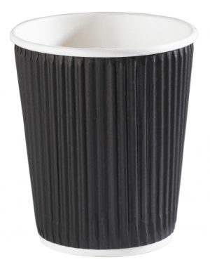 BLACK KRAFT RIPPLE WALL HOT DRINK 25 CUP ( 227ML / 8OZ)