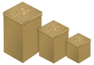 3 PCS SILVER GLITTER CANDLE BOX
