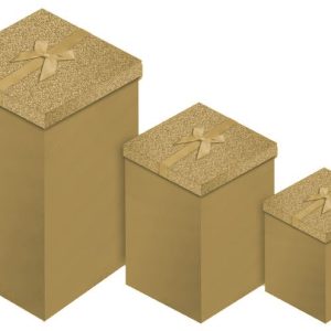 3 PCS SILVER GLITTER CANDLE BOX