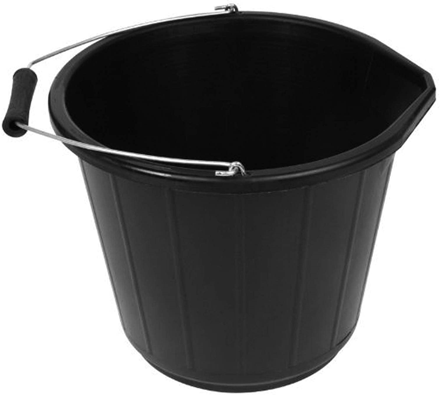 HEAVY DUTY PLASTIC BUILDERS BUCKET 13.5 LITRE / 3 GALLON - BLAC