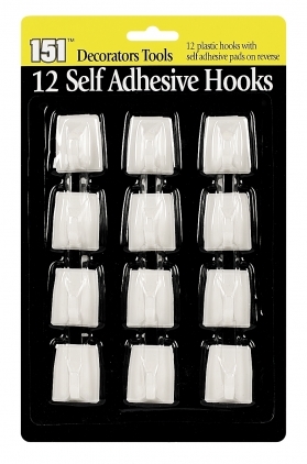 Pack Of 12 SELF ADHESIVE HOOKS