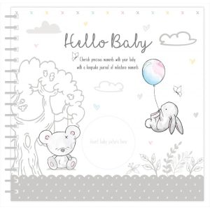 HUGS & KISSES BABY RECORD BOOK 22.5 X 22.5CM