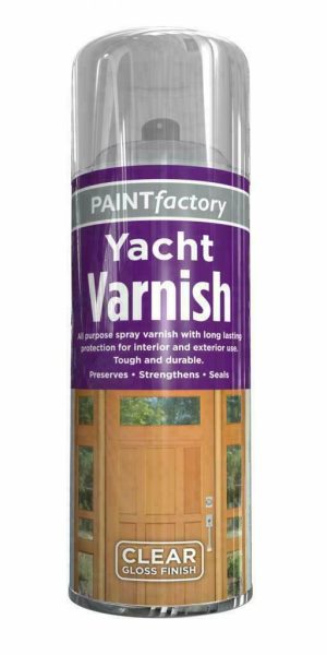 PAINT FACTORY CLEAR YACHT VARNISH GLOSS WOOD SPRAY PAINT 250ML