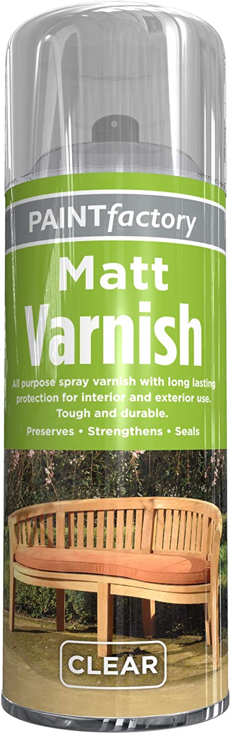 PAINT FACTORY CLEAR MATT VARNISH WOOD SPRAY PAINT 250ML